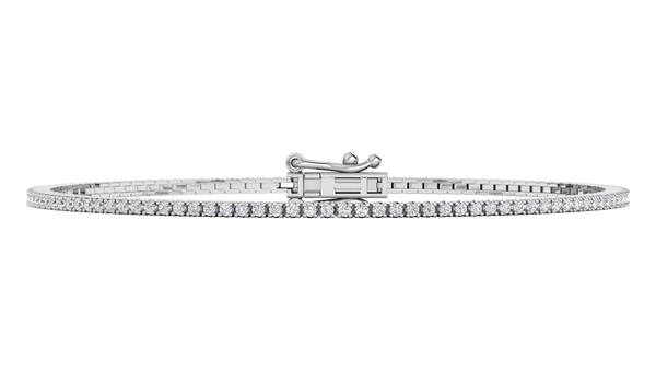 1.08 Ctw Round Brilliant Diamond Tennis Bracelet In 14K White Gold