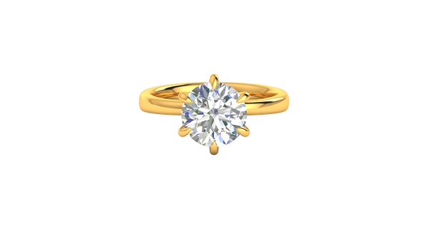 3.00 Ctw Classic Solitaire Engagement Ring Set In 14K Yellow Gold