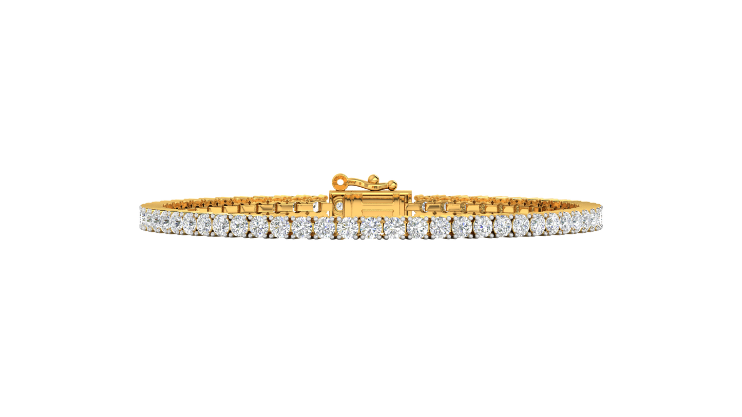 6.10 Ctw Round Brilliant Diamond Tennis Bracelet In 14K Yellow Gold