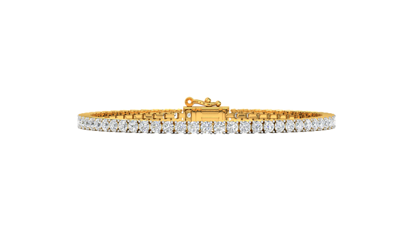 6.10 Ctw Round Brilliant Diamond Tennis Bracelet In 14K Yellow Gold