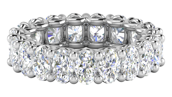 5.70 Ctw Oval Cut Diamond Eternity Band Set In 14K White Gold