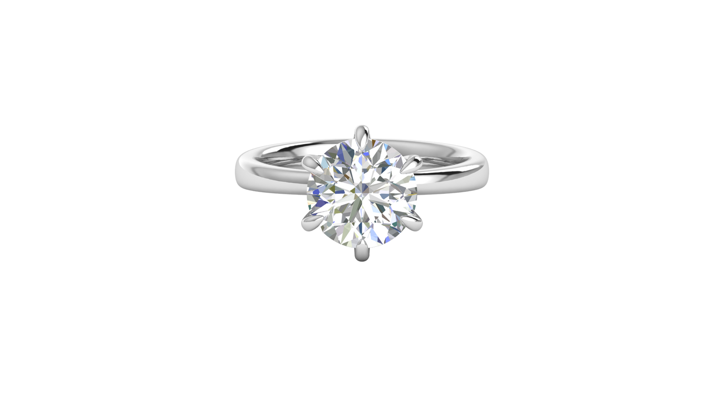 3.00 Ctw Classic Solitaire Engagement Ring Set In 14K White Gold