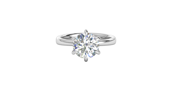 3.00 Ctw Classic Solitaire Engagement Ring Set In 14K White Gold
