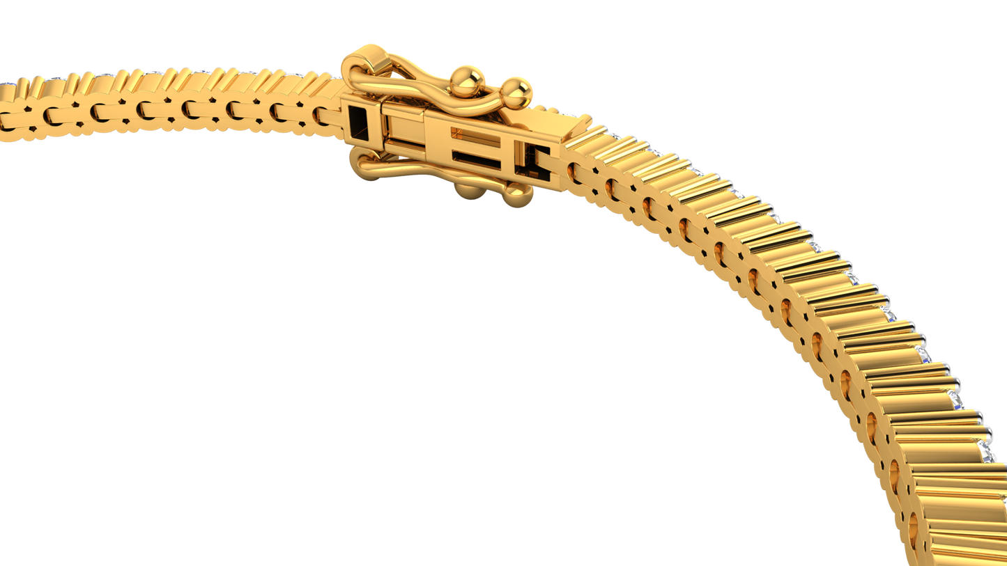 3.12 Ctw Round Brilliant Diamond Tennis Bracelet In 14K Yellow Gold