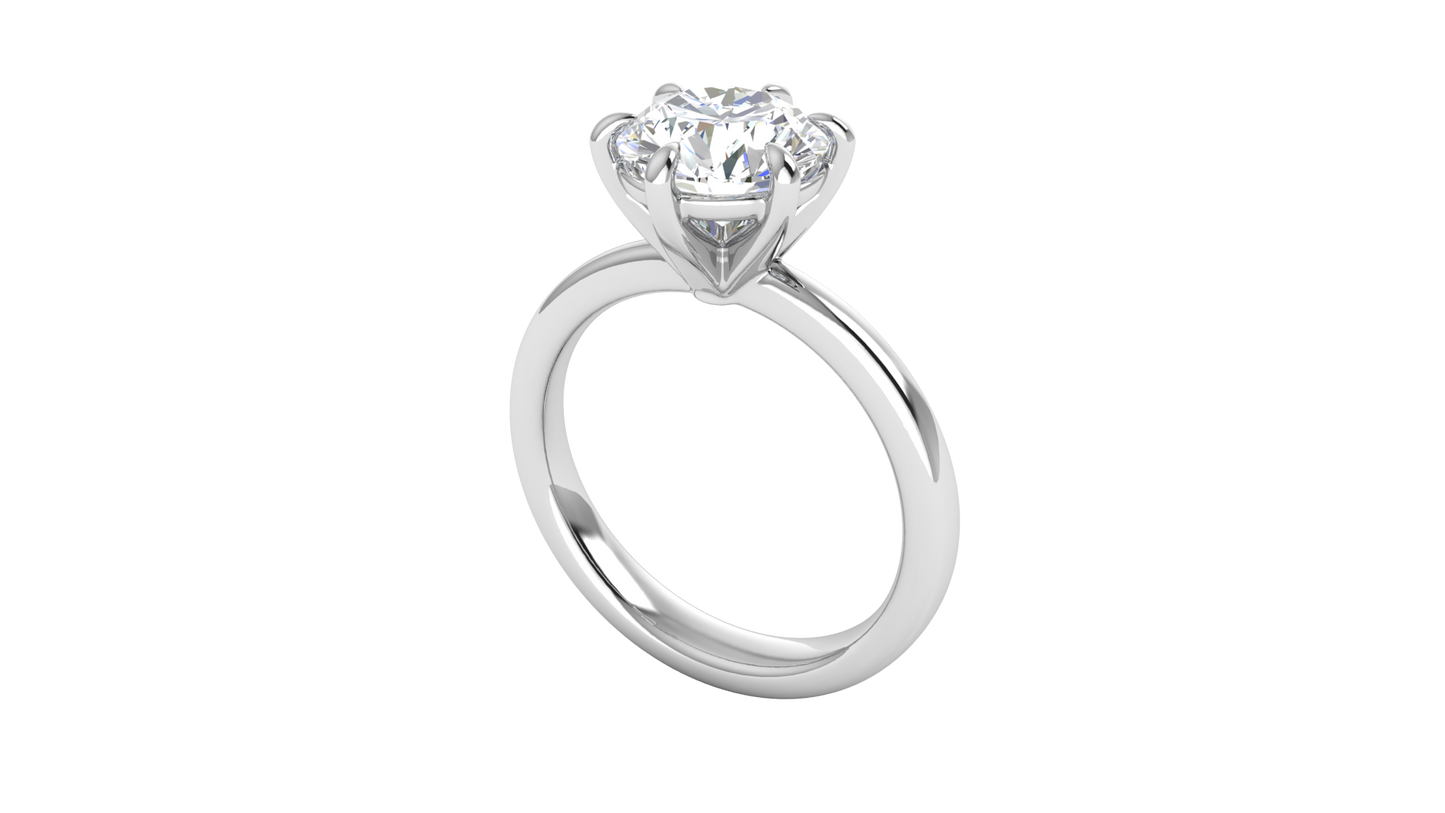 2.00 Ctw Classic Solitaire Engagement Ring Set In 14k White Gold