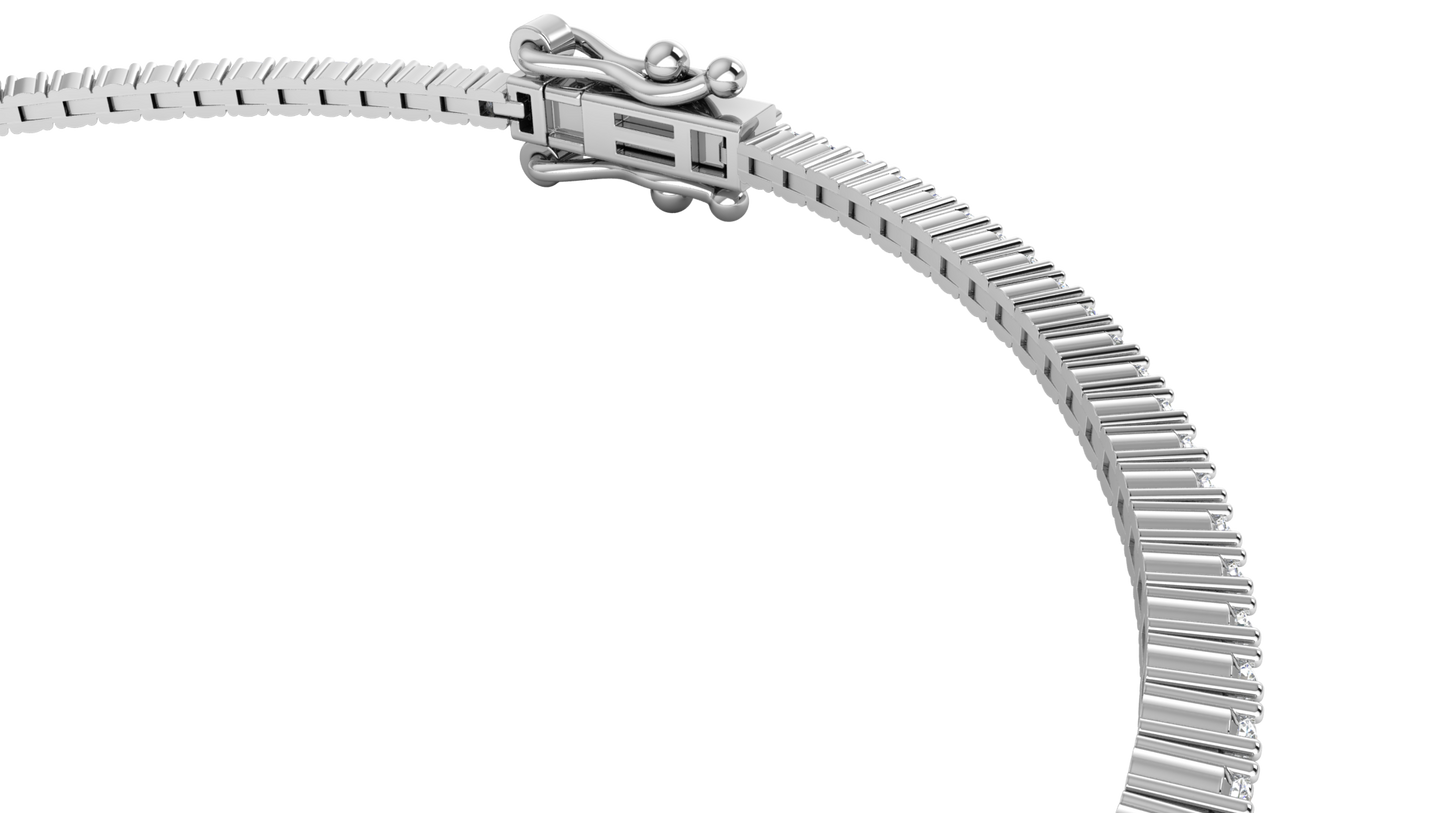 1.08 Ctw Round Brilliant Diamond Tennis Bracelet In 14K White Gold
