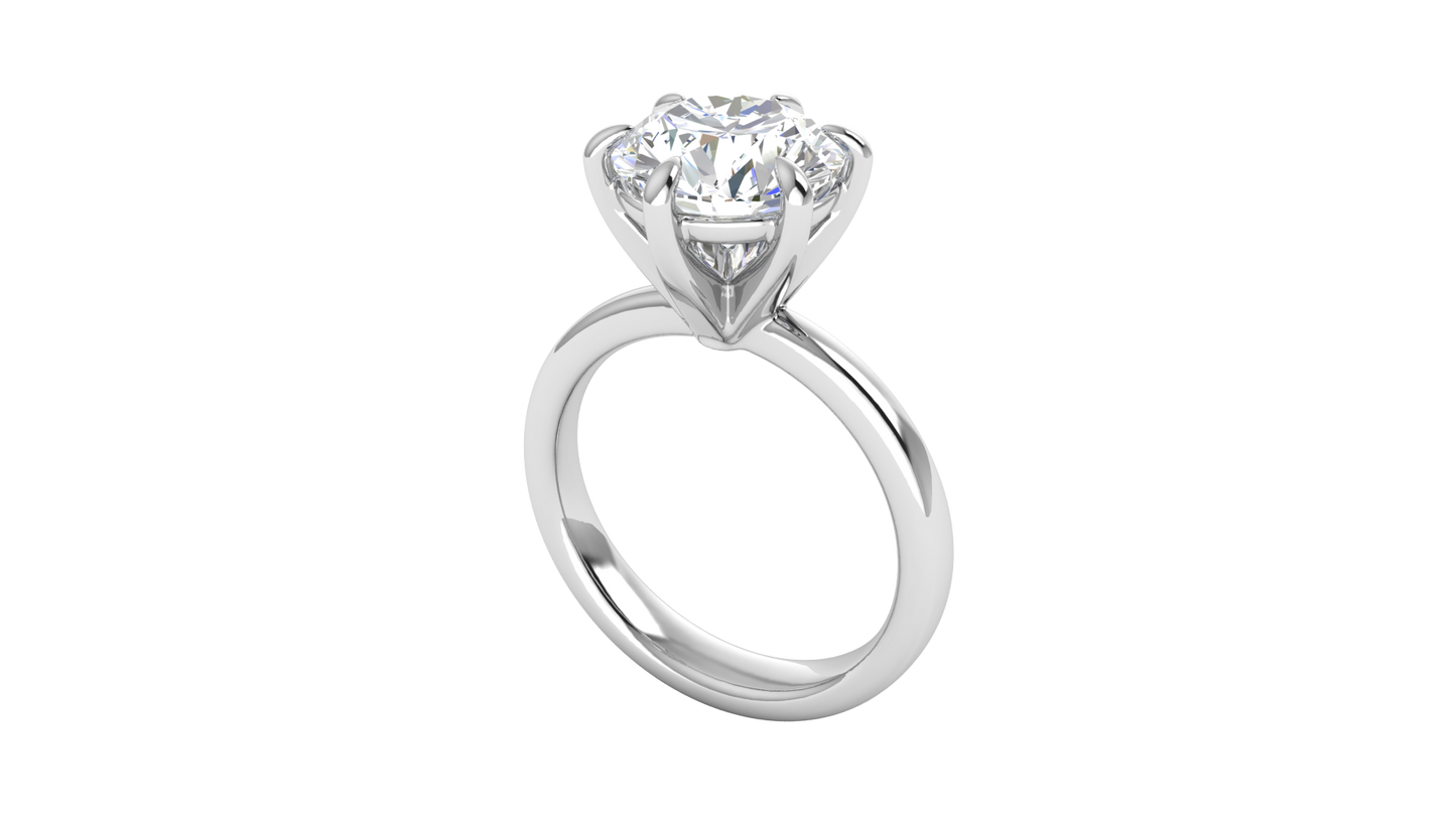 3.00 Ctw Classic Solitaire Engagement Ring Set In 14K White Gold