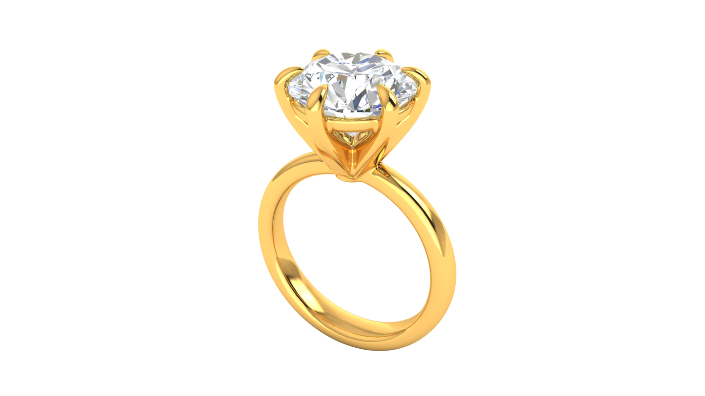 5.00 Ctw Classic Solitaire Engagement Ring Set In 14K Yellow Gold