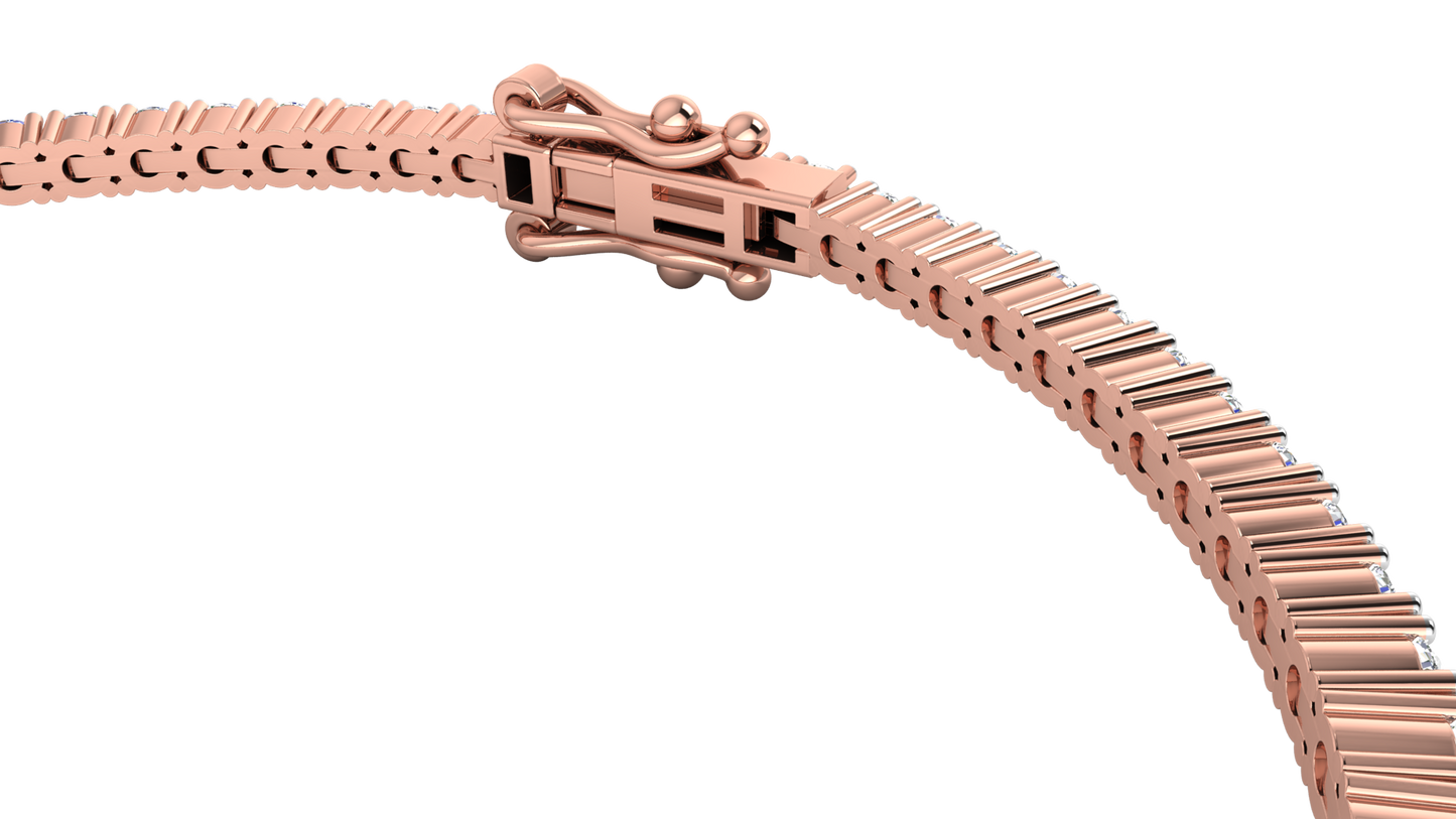 3.12 Ctw Round Brilliant Diamond Tennis Bracelet In 14K Rose Gold