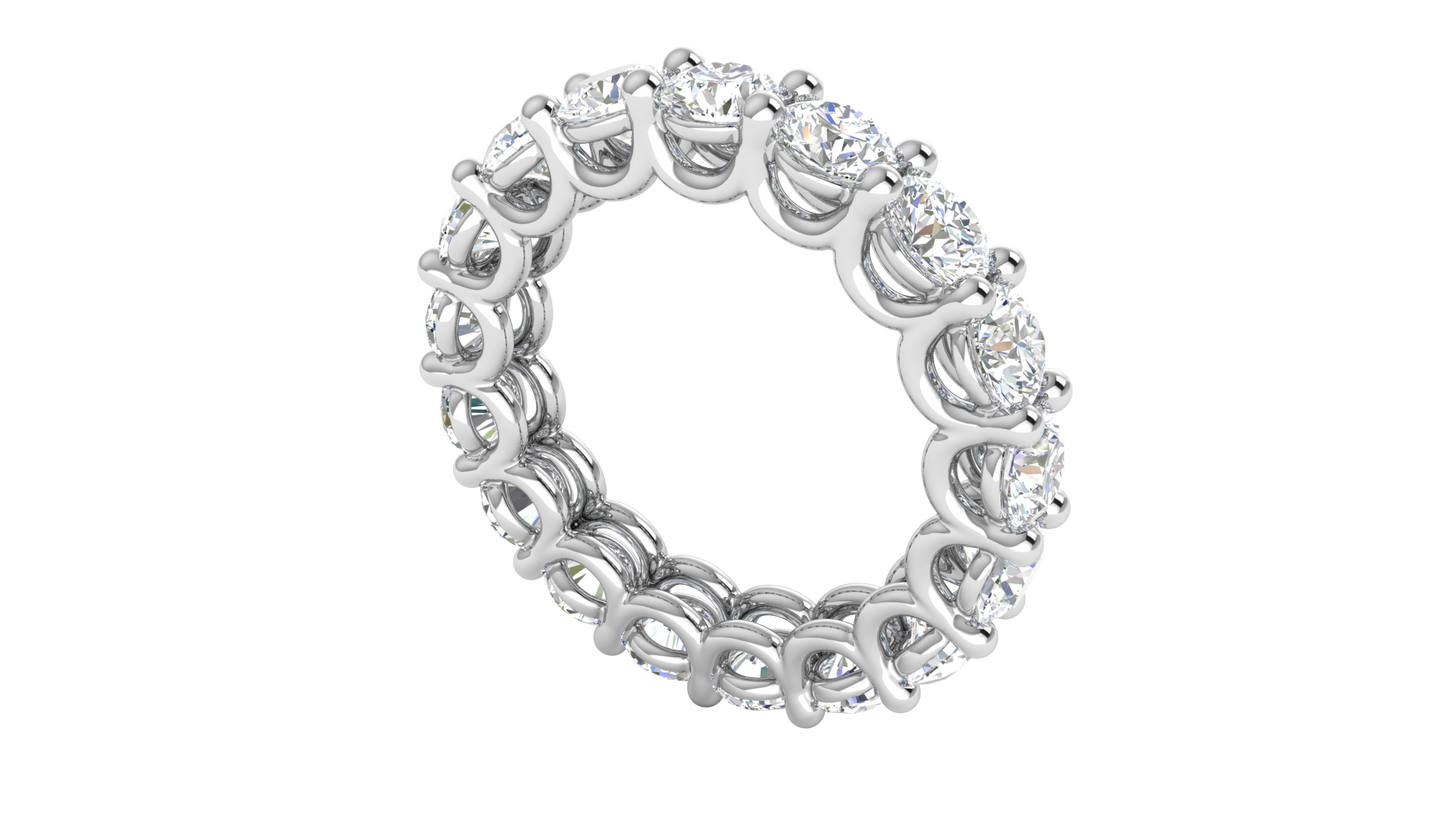 5.10 Ctw Elegant Diamond Eternity Band Set In 14K White Gold