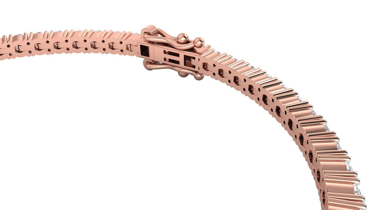 4.80 Ctw Round Brilliant Diamond Tennis Bracelet In 14K Rose Gold