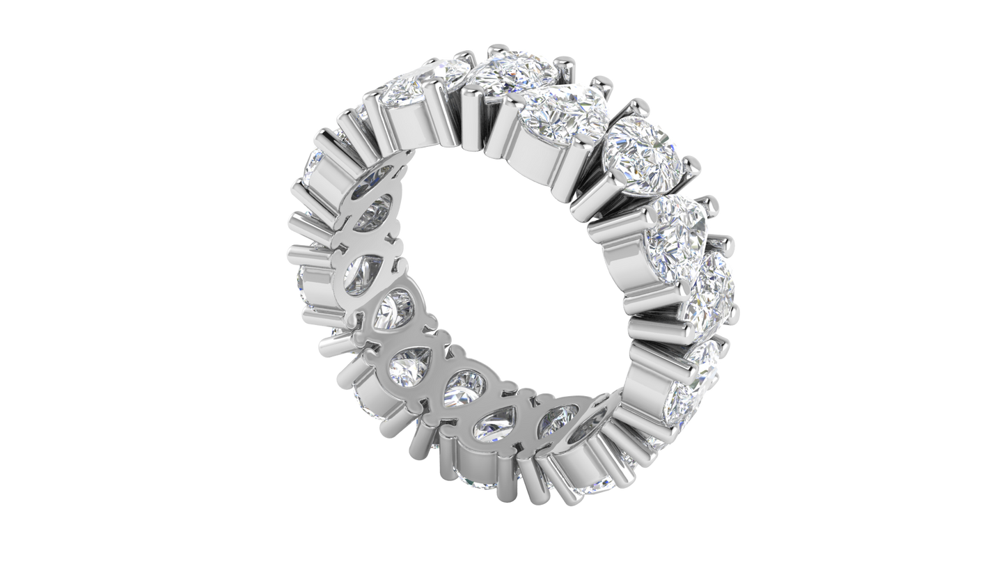 4.40 Ctw Pear Cut Diamond Eternity Band Set In 14K White Gold