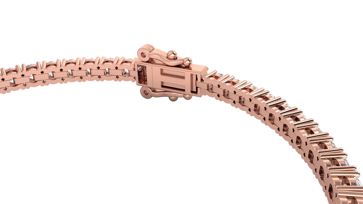 6.10 Ctw Round Brilliant Diamond Tennis Bracelet In 14K Rose Gold