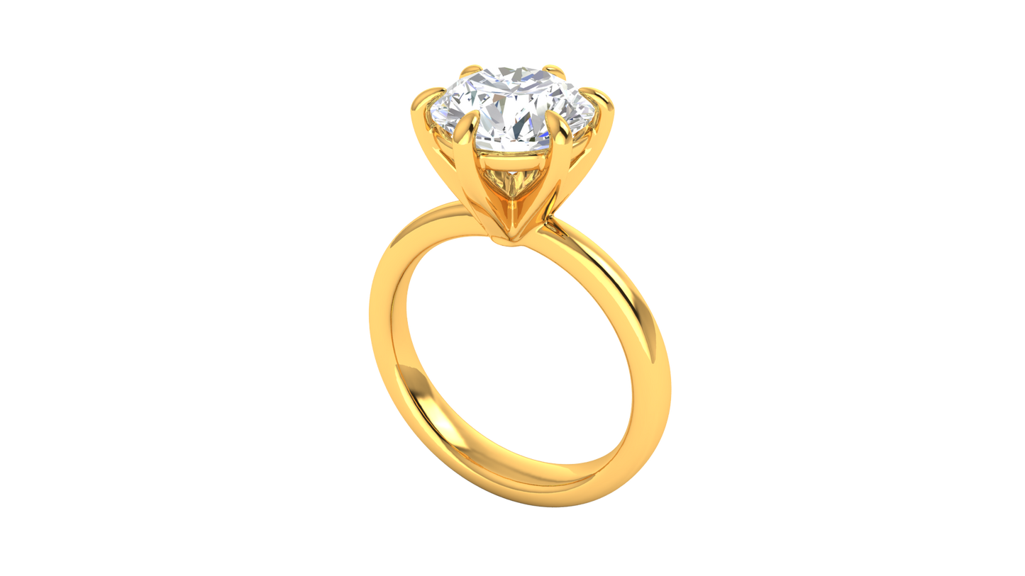 3.00 Ctw Classic Solitaire Engagement Ring Set In 14K Yellow Gold
