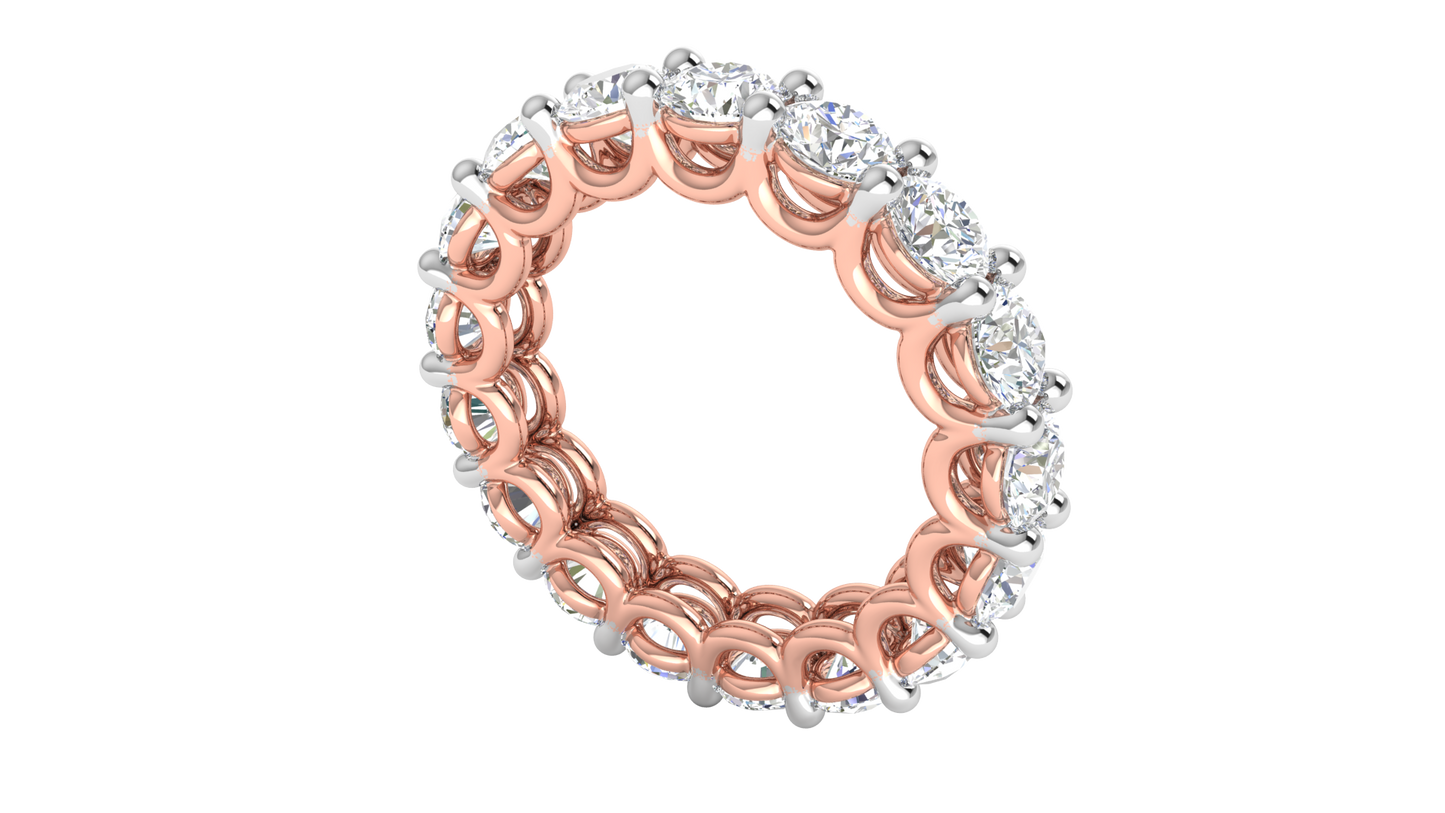 5.10 Ctw Elegant Diamond Eternity Band Set In 14K Rose Gold