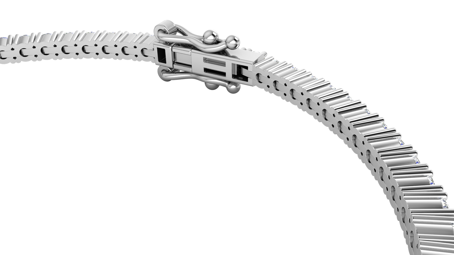 3.12 Ctw Round Brilliant Diamond Tennis Bracelet In 14K White Gold