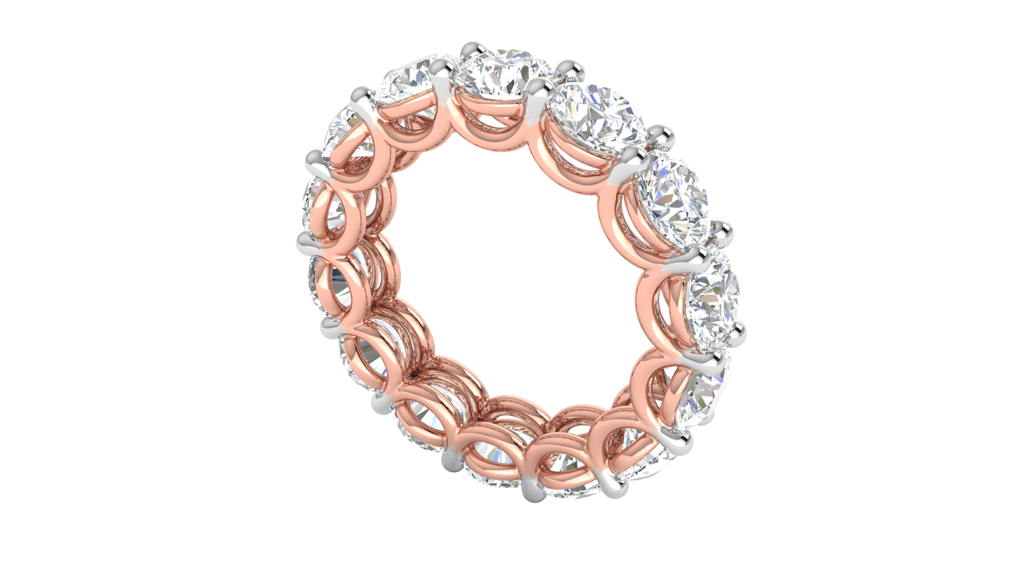7.00 Ctw Elegant Diamond Eternity Band Set In 14K Rose Gold