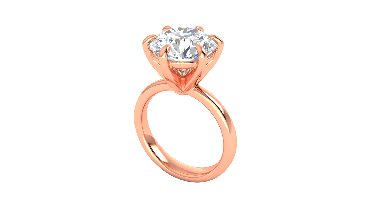 5.00 Ctw Classic Solitaire Engagement Ring Set In 14K Rose Gold