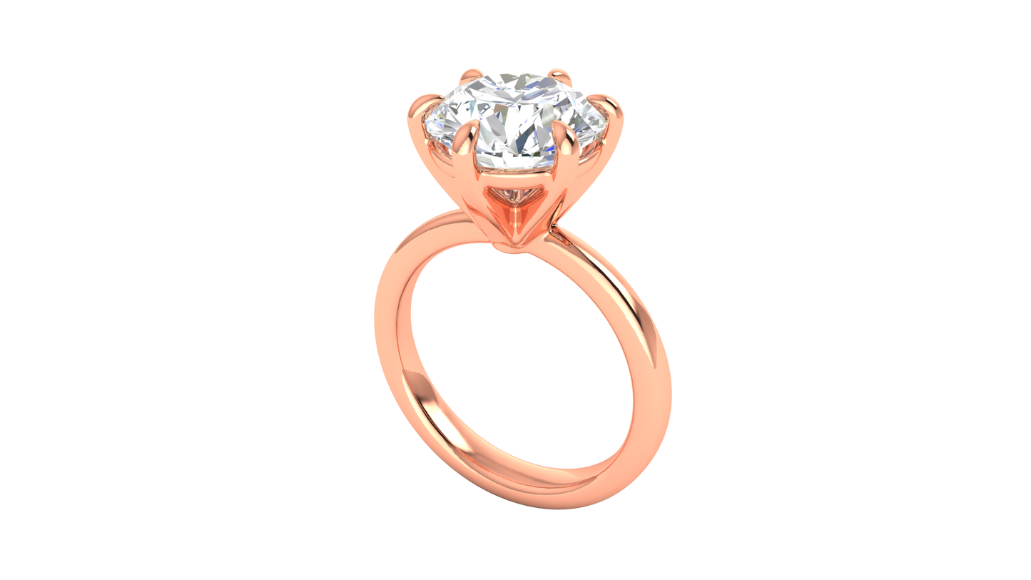 4.00 Ctw Classic Solitaire Engagement Ring Set In 14K Rose Gold