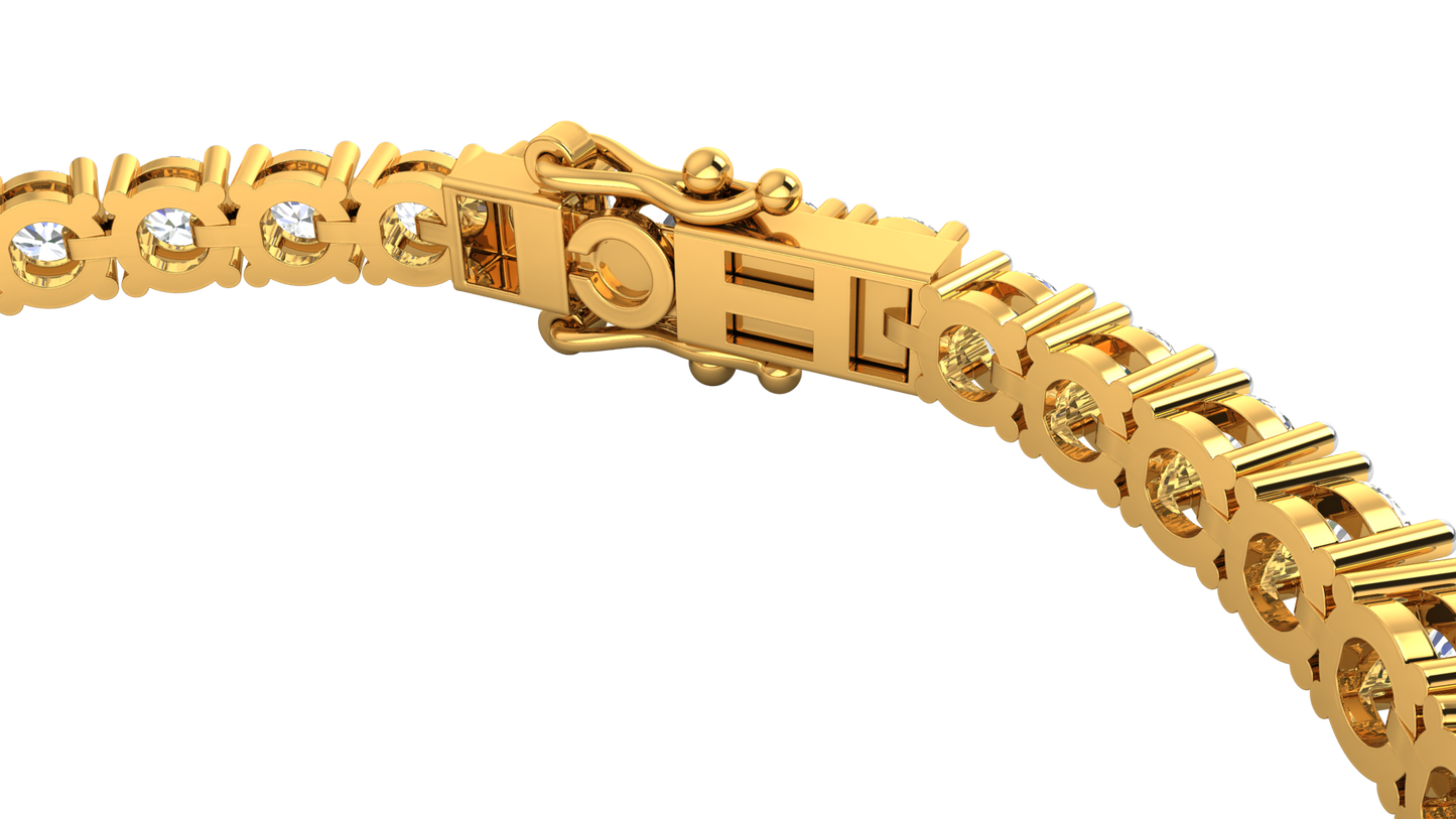 9.24 Ctw Round Brilliant Diamond Tennis Bracelet In 14K Yellow Gold