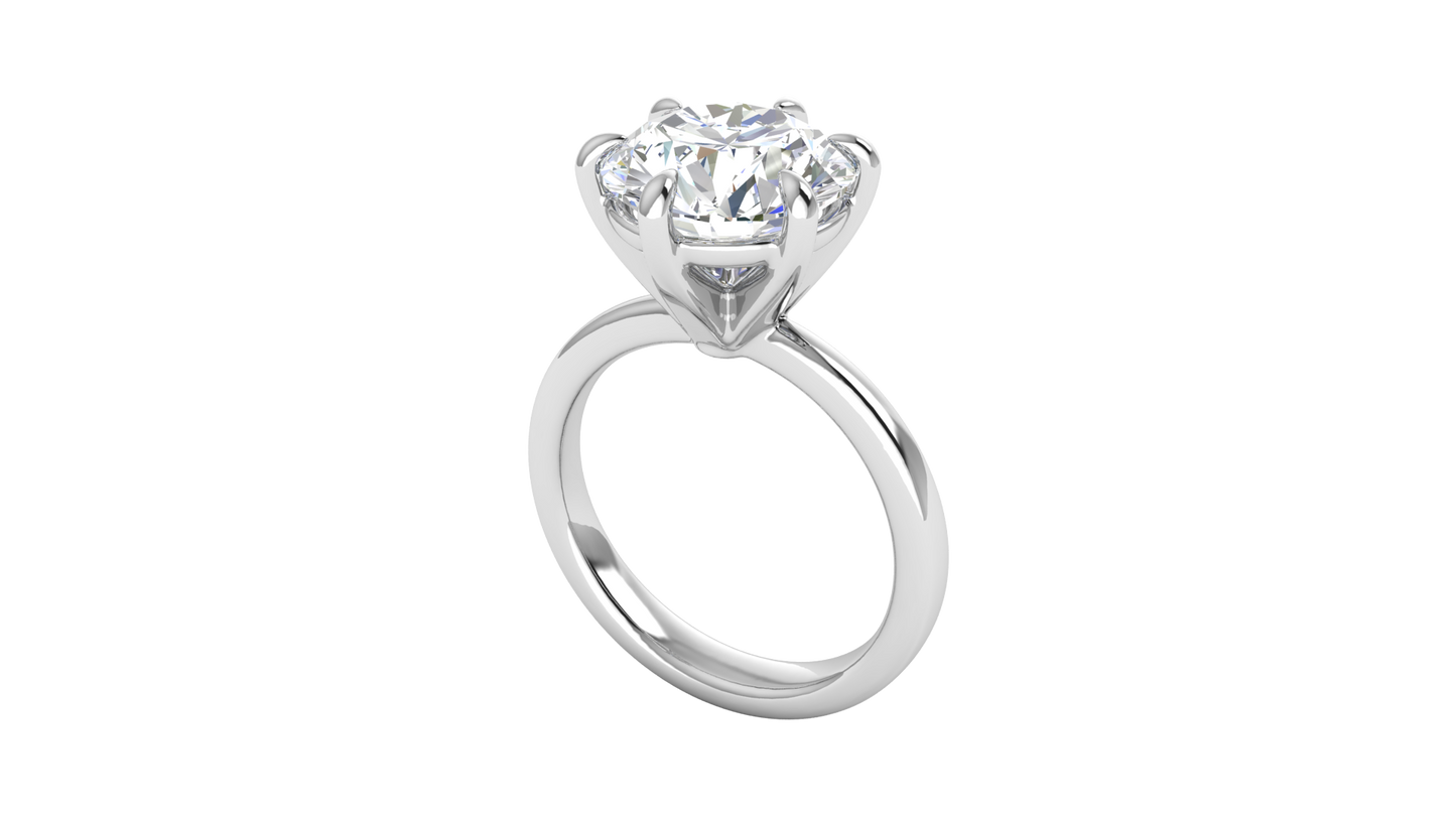 4.00 Ctw Classic Solitaire Engagement Ring Set In 14K White Gold