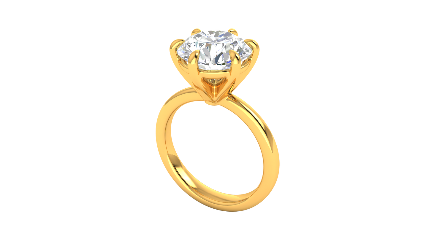 4.00 Ctw Classic Solitaire Engagement Ring Set In 14K Yellow Gold