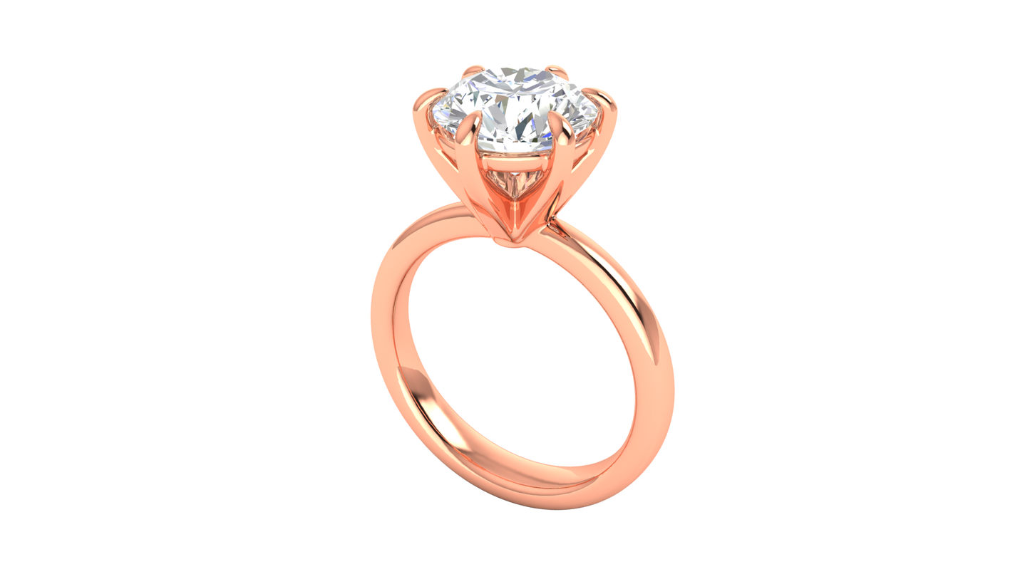 3.00 Ctw Classic Solitaire Engagement Ring Set In 14K Rose Gold