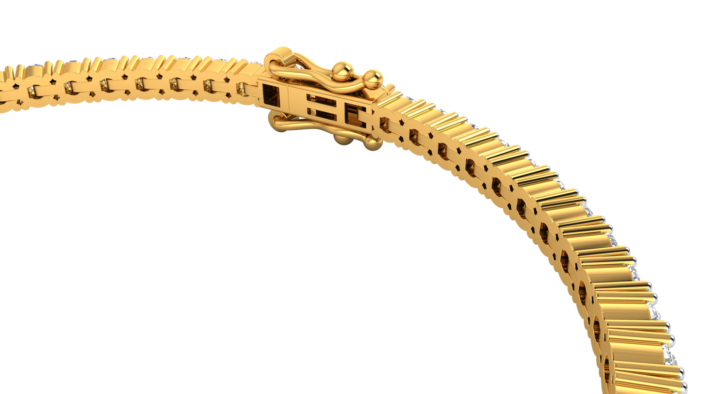 4.80 Ctw Round Brilliant Diamond Tennis Bracelet In 14K Yellow Gold