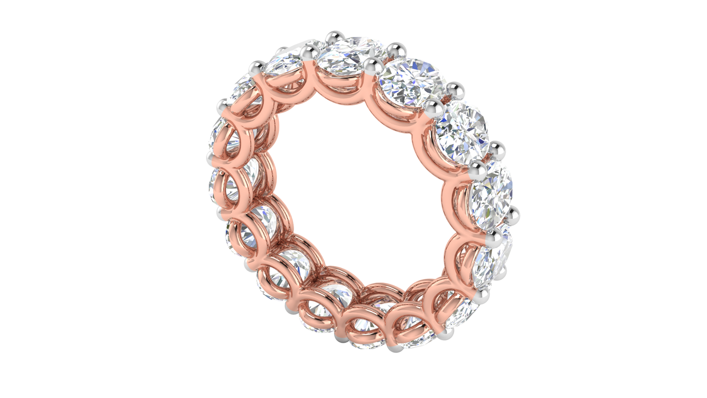 7.50 Ctw Oval Cut Diamond Eternity Band Set In 14K Rose Gold