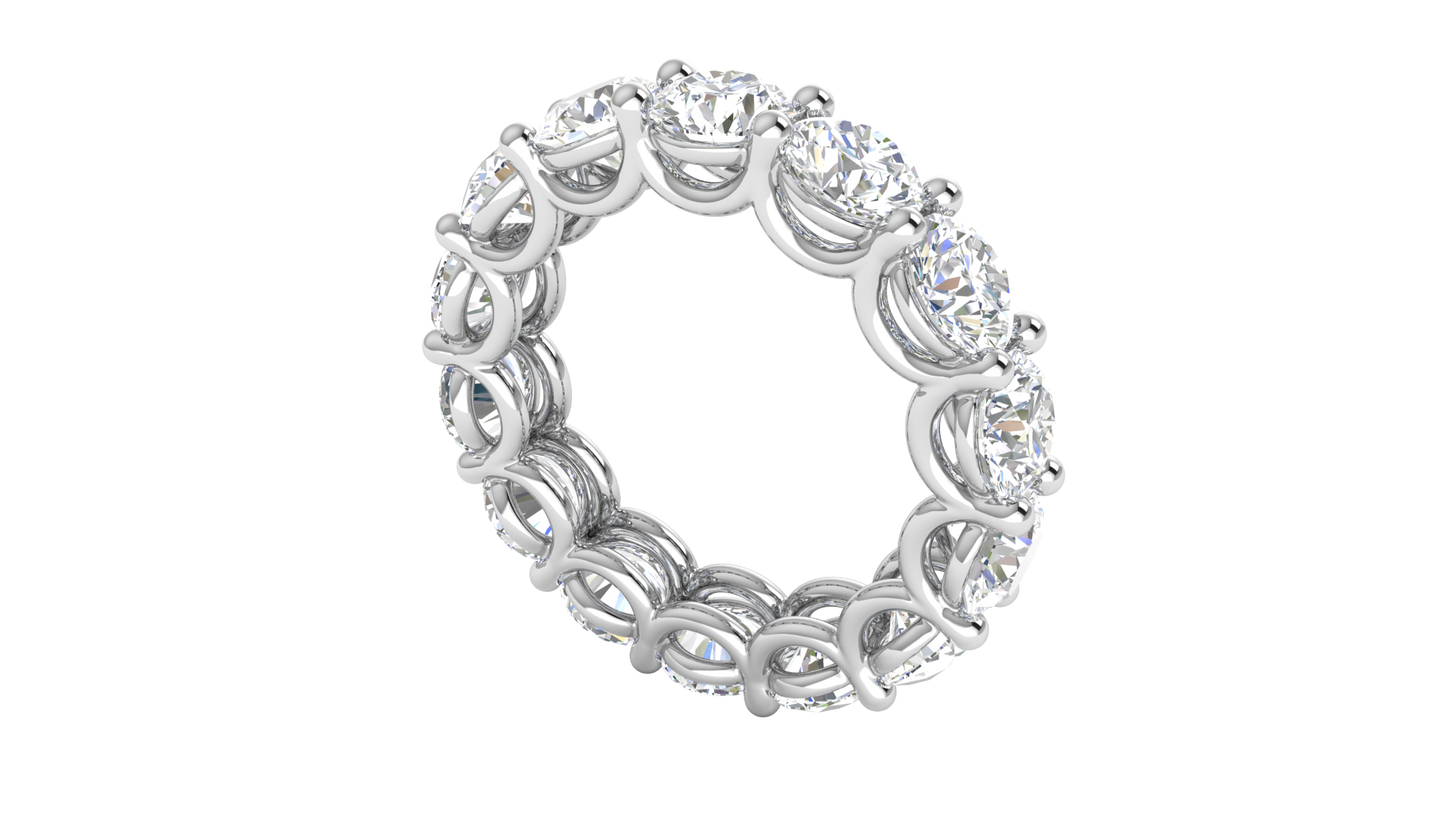 7.00 Ctw Elegant Diamond Eternity Band Set In 14K White Gold