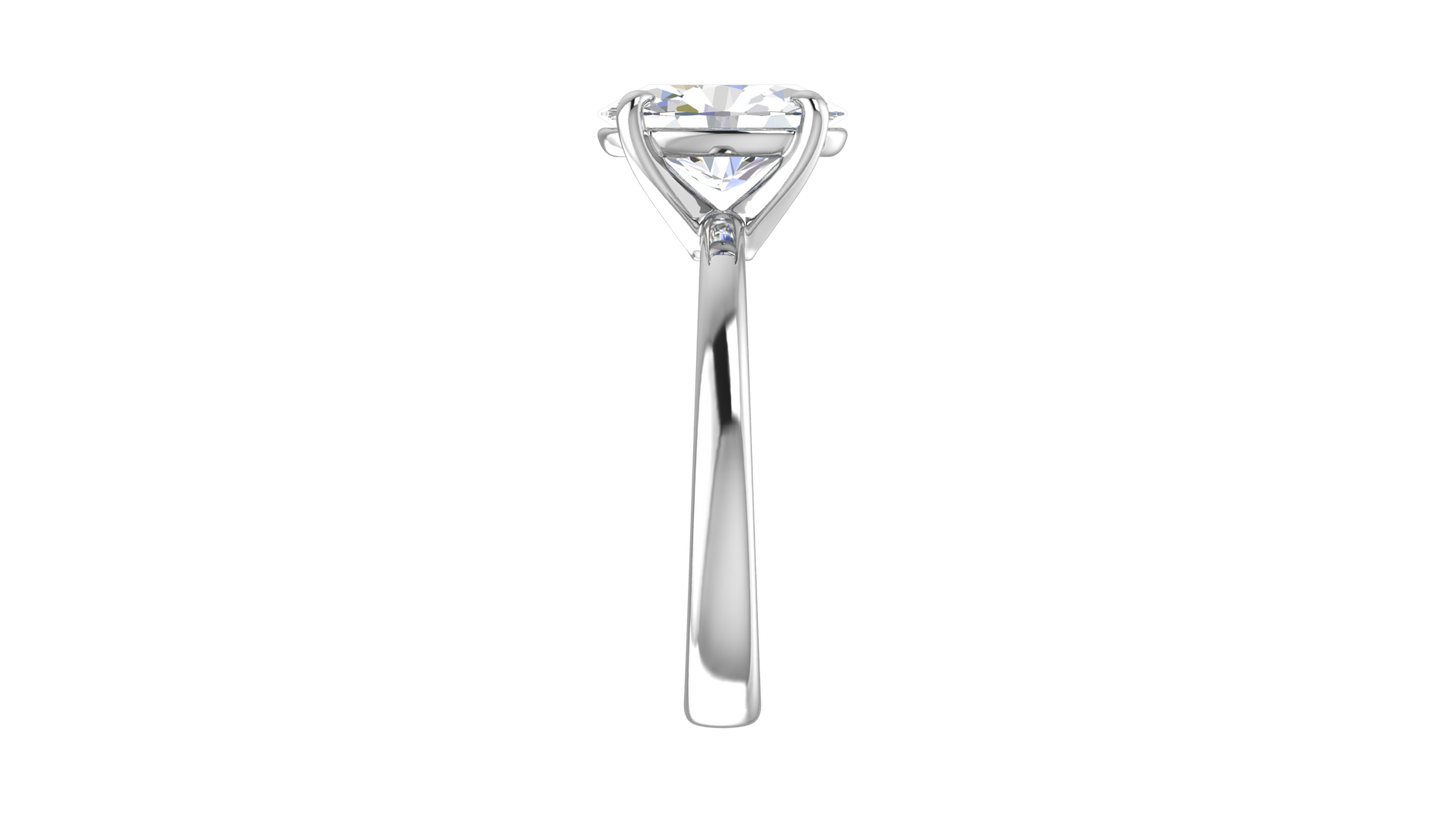 2.00 Ctw Oval Cut Solitaire Engagement Ring Set In 14K White Gold