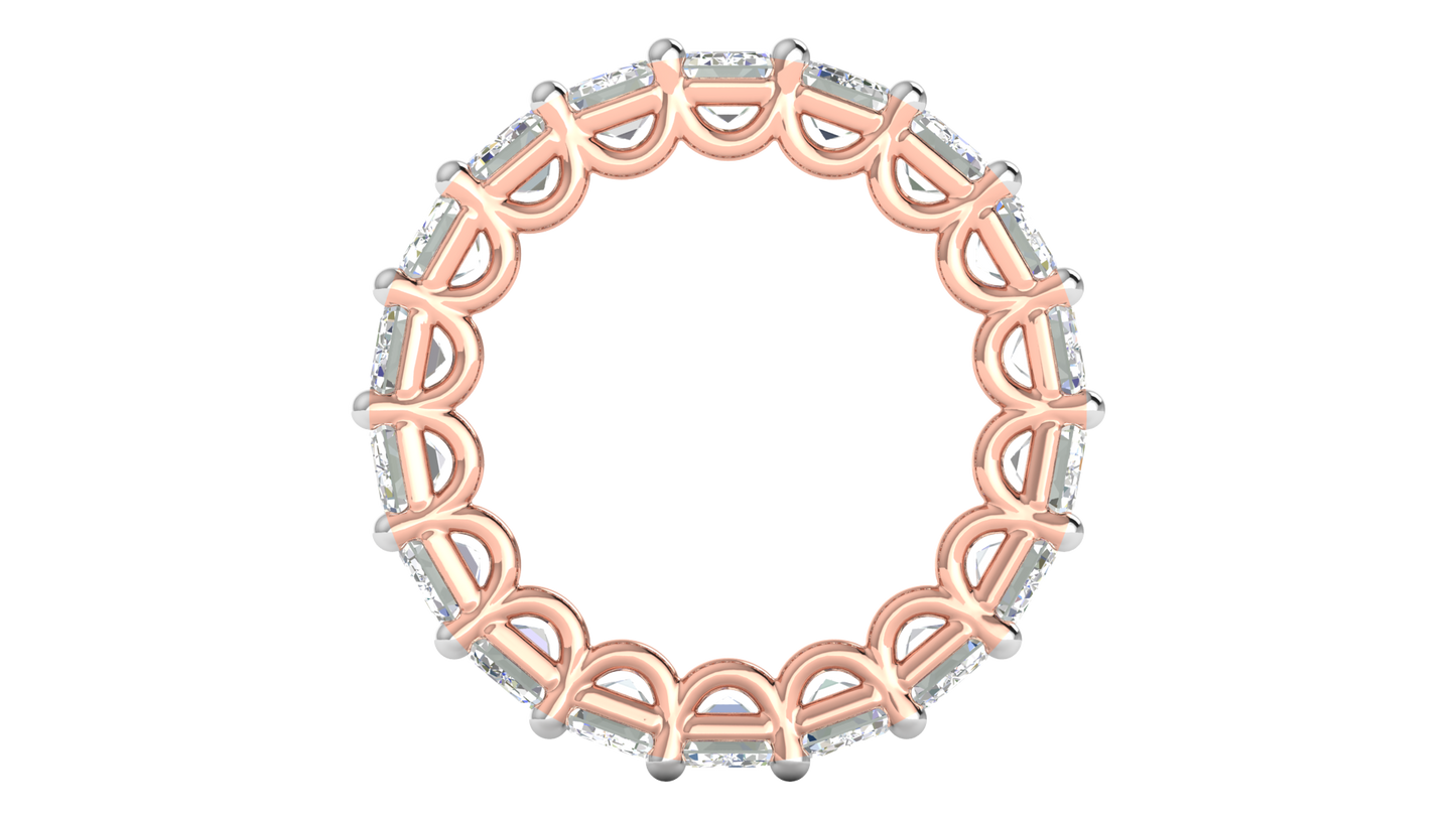 9.00 Ctw Emerald Cut Diamond Eternity Band Set In 14K Rose Gold