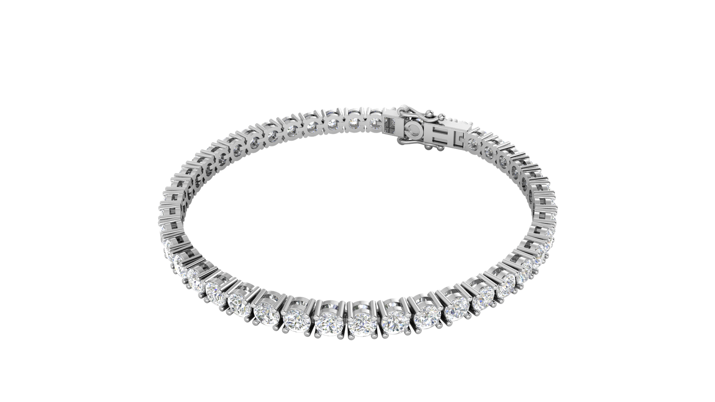 9.24 Ctw Round Brilliant Diamond Tennis Bracelet In 14K White Gold