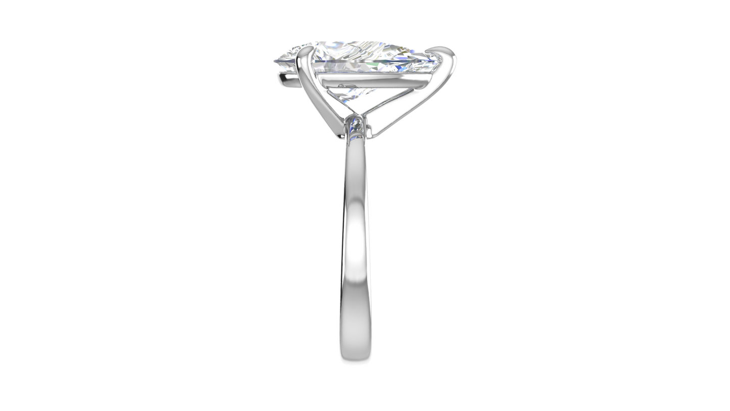 4.00 Ctw Pear Cut Solitaire Engagement Ring Set In 14K White Gold