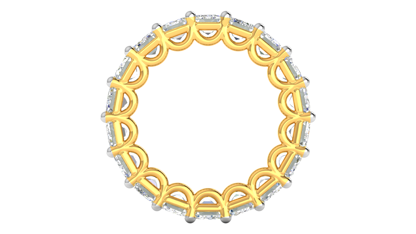 9.00 Ctw Emerald Cut Diamond Eternity Band Set In 14K Yellow Gold