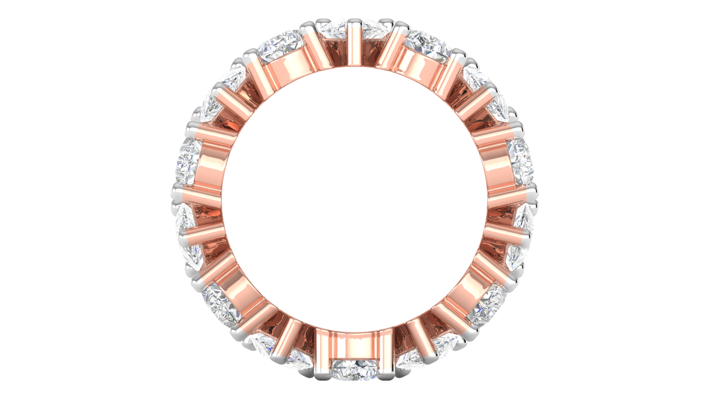 7.00 Ctw Pear Cut Diamond Eternity Band Set In 14K Rose Gold