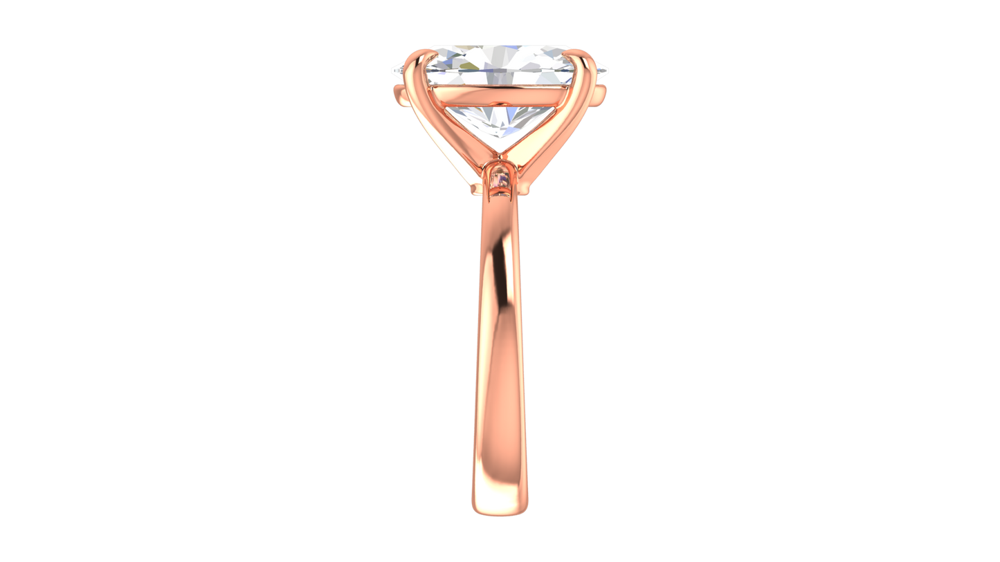 4.00 Ctw Oval Cut Solitaire Engagement Ring Set In 14k Rose Gold