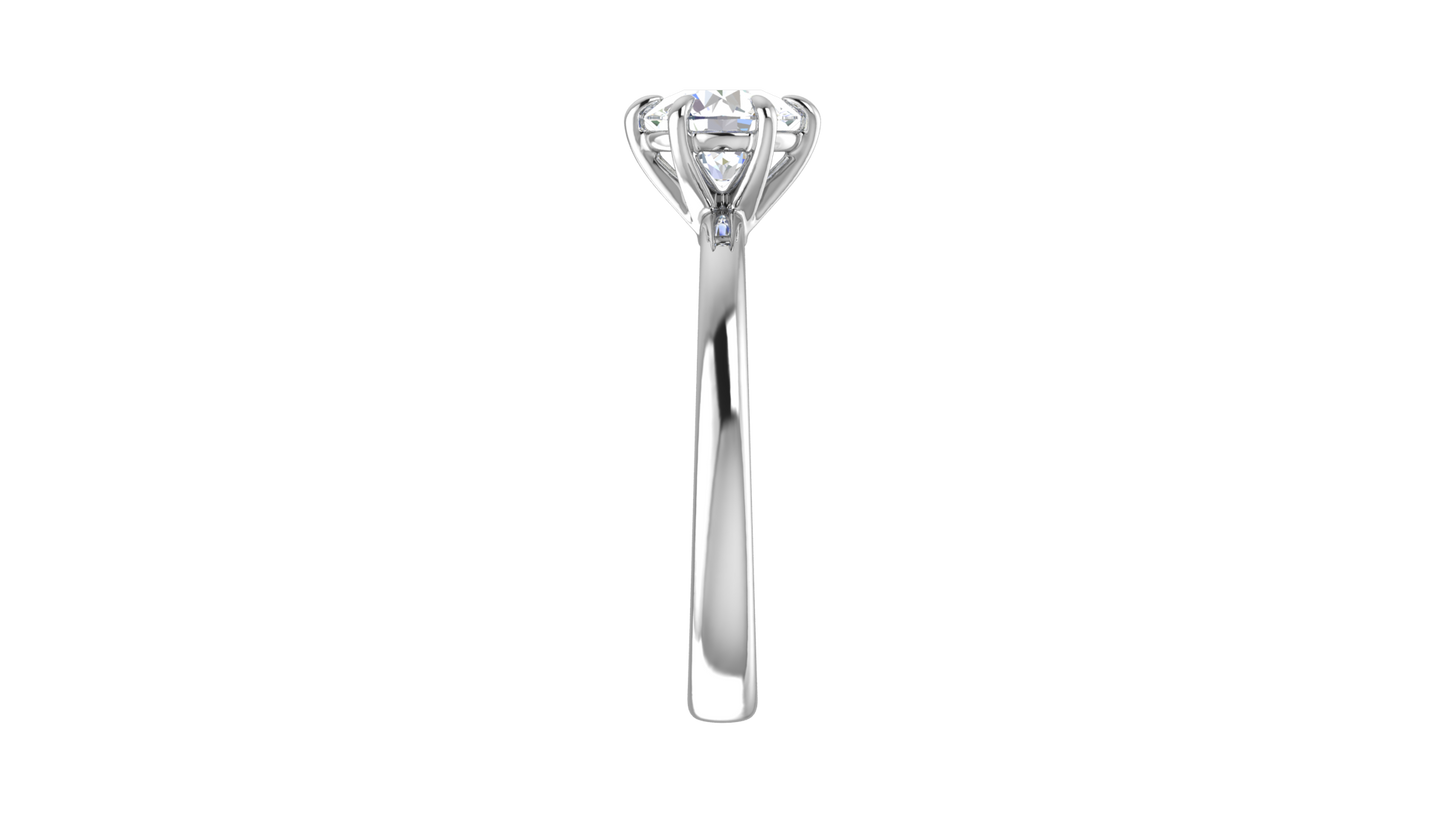 1.00 Ctw Classic Solitaire Engagement Ring Set In 14K White Gold
