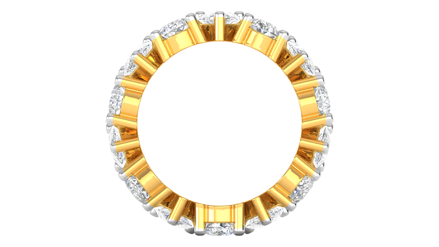 7.00 Ctw Pear Cut Diamond Eternity Band Set In 14K Yellow Gold