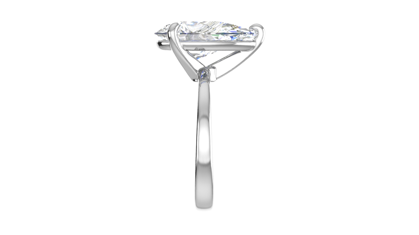 5.00 Ctw Pear Cut Solitaire Engagement Ring Set In 14K White Gold