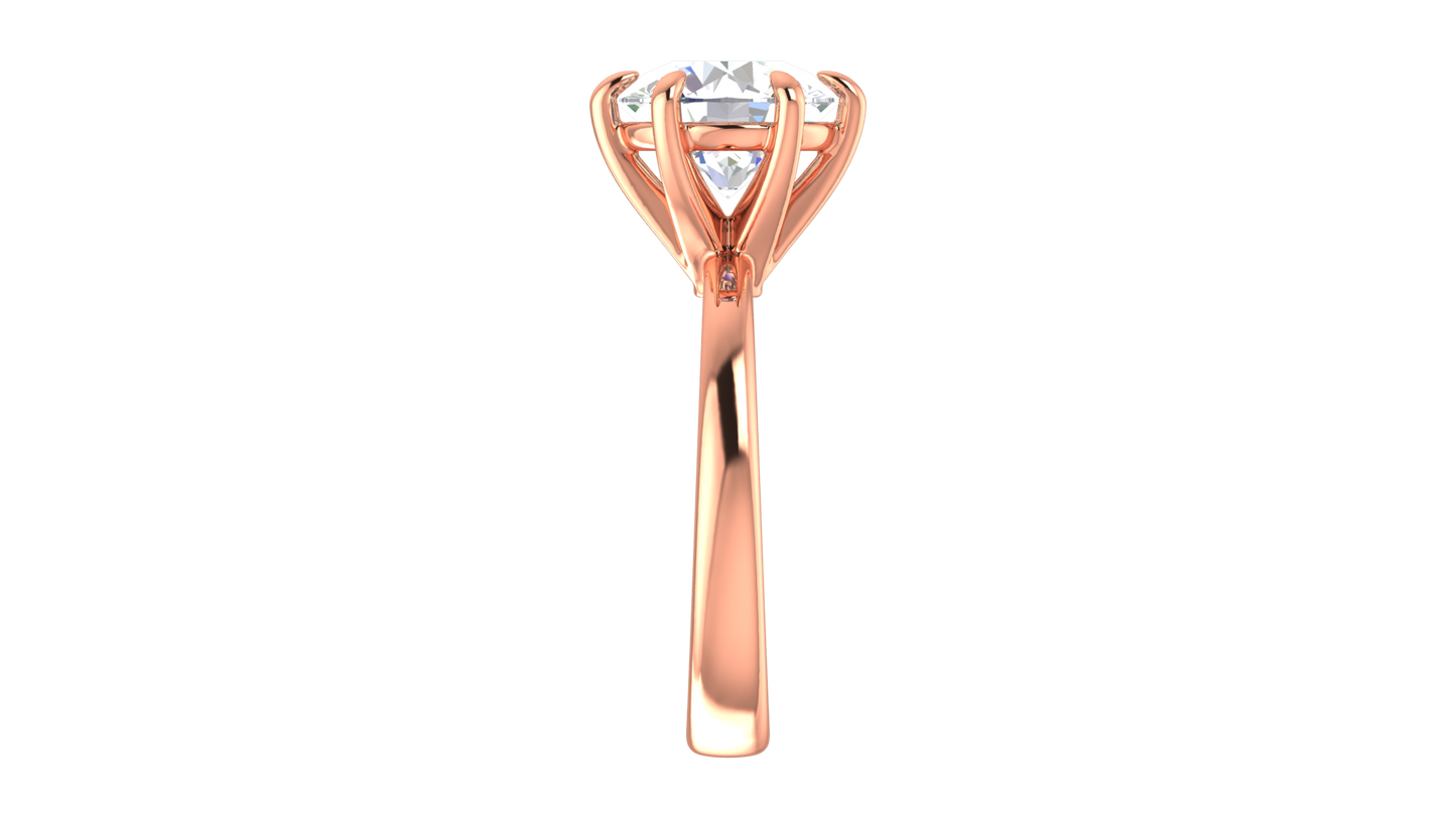 3.00 Ctw Classic Solitaire Engagement Ring Set In 14K Rose Gold