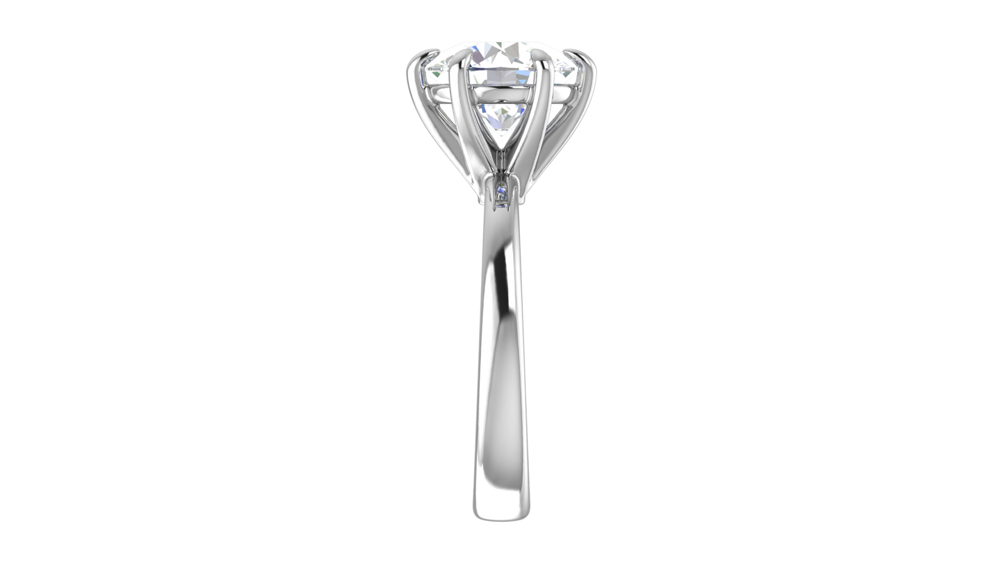 3.00 Ctw Classic Solitaire Engagement Ring Set In 14K White Gold