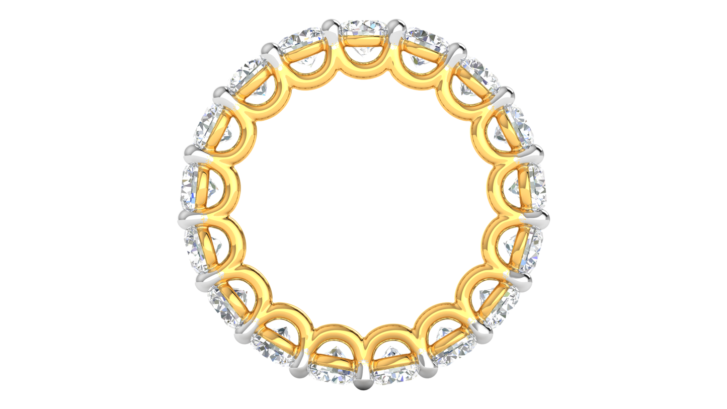 5.10 Ctw Elegant Diamond Eternity Band Set In 14K Yellow Gold