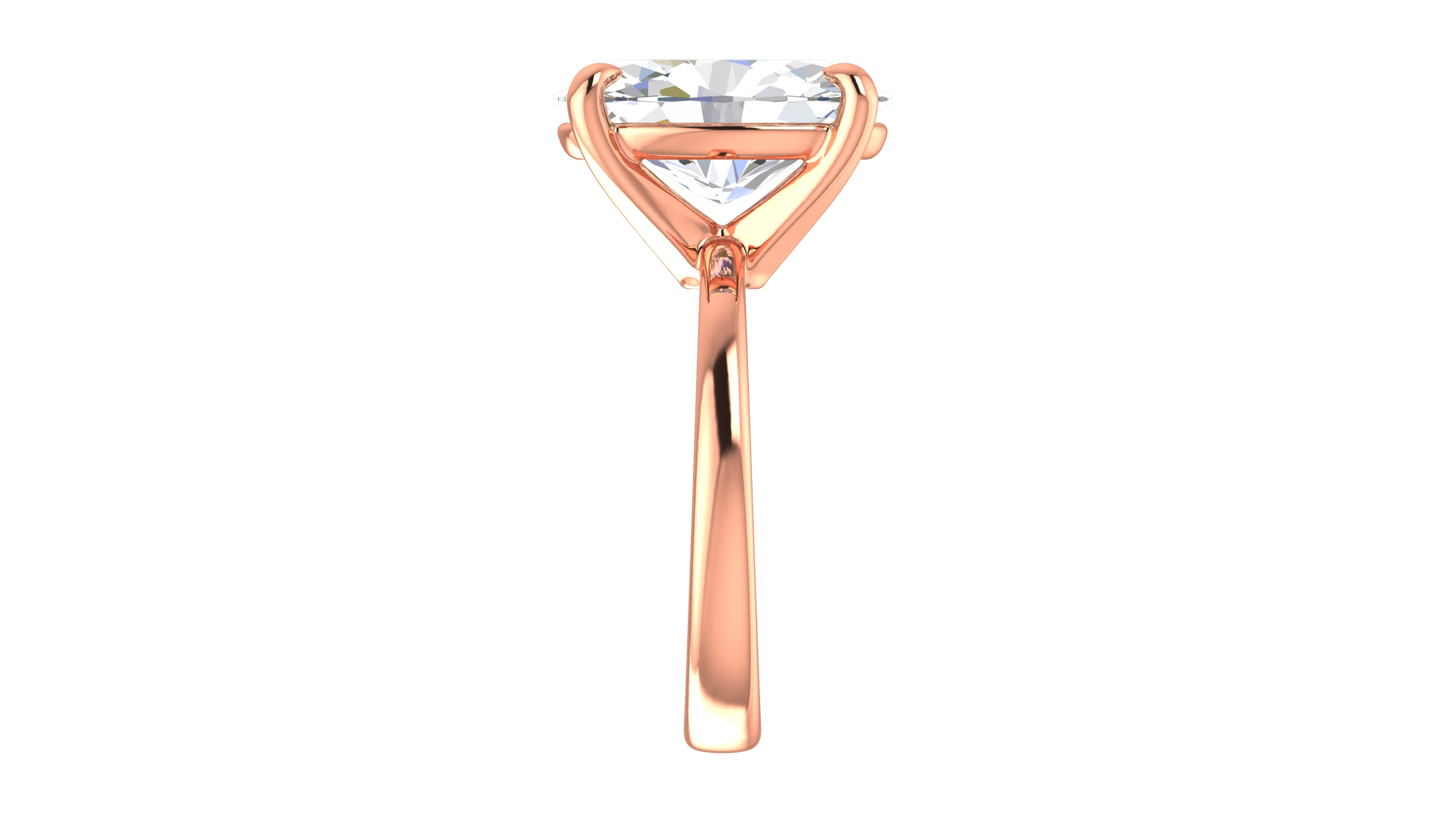 5.00 Ctw Oval Cut Solitaire Engagement Ring Set In 14K Rose Gold