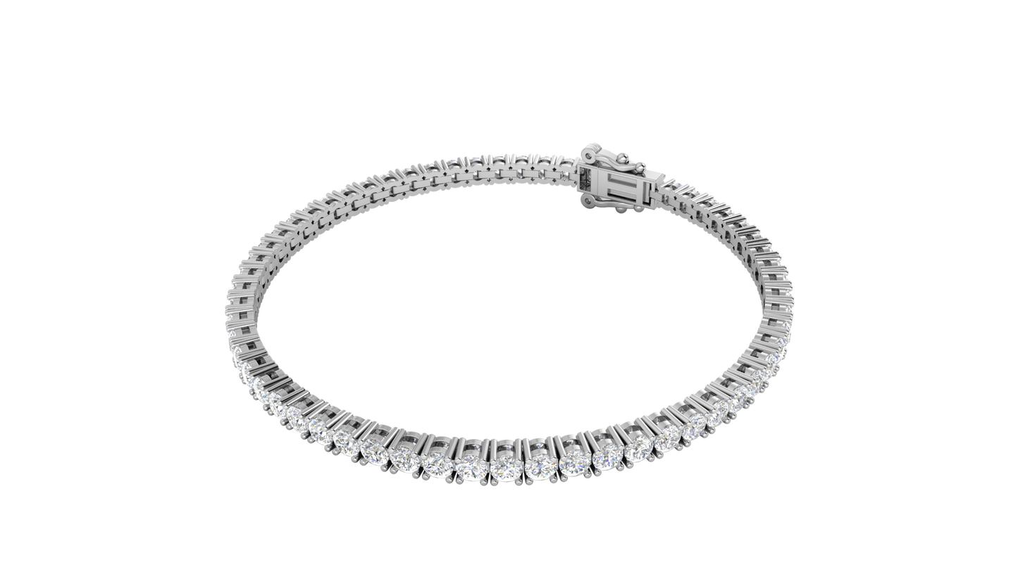6.10 Ctw Round Brilliant Diamond Tennis Bracelet In 14K White Gold