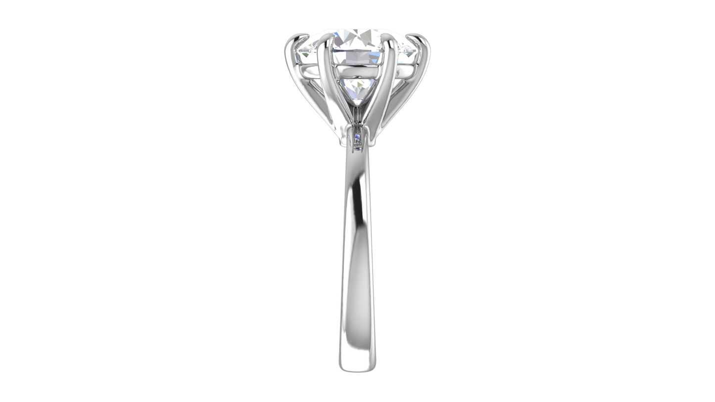 4.00 Ctw Classic Solitaire Engagement Ring Set In 14K White Gold