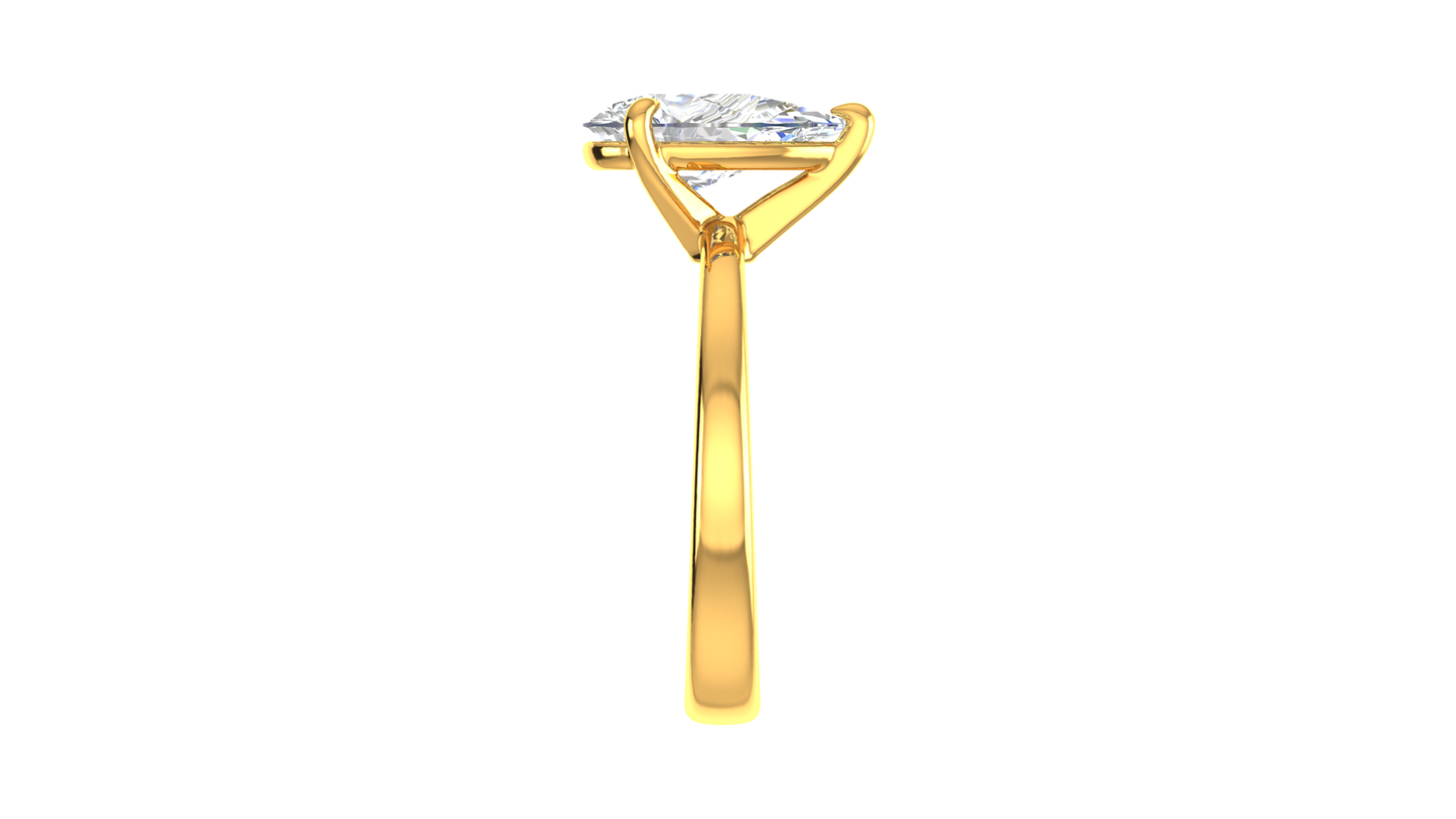 2.00 Ctw Pear Cut Solitaire Engagement Ring Set In 14K Yellow Gold