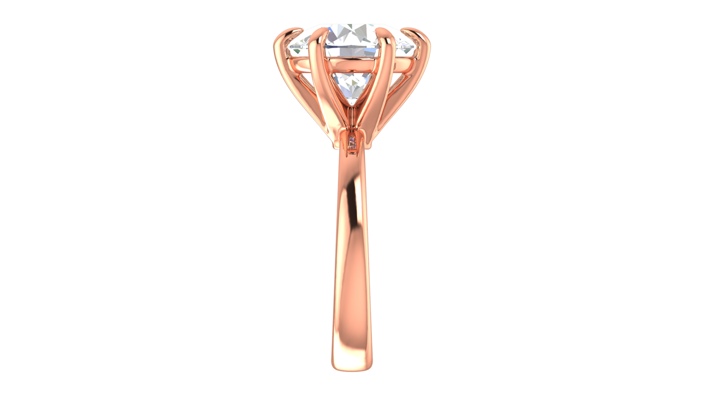 5.00 Ctw Classic Solitaire Engagement Ring Set In 14K Rose Gold