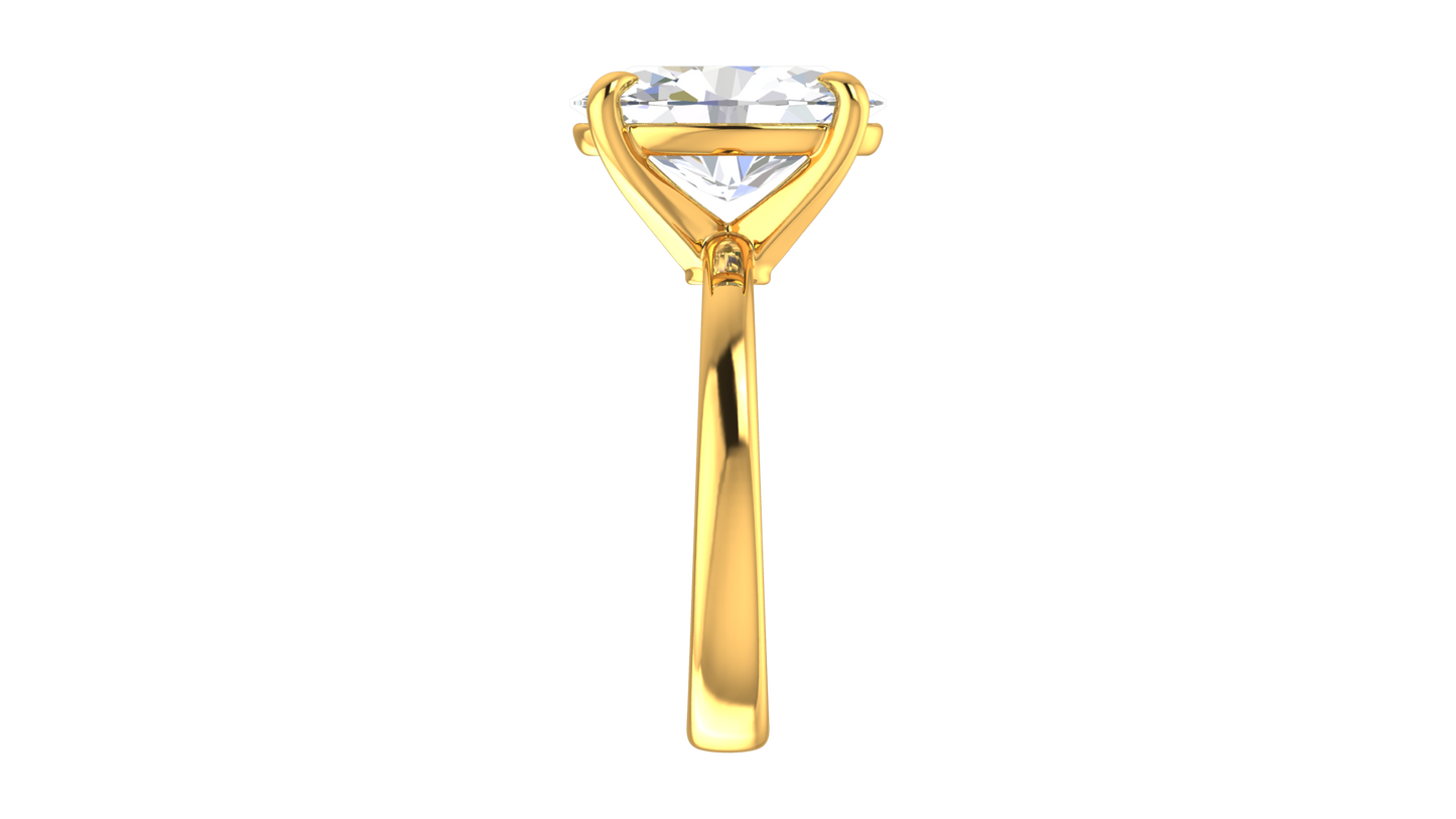 4.00 Ctw Oval Cut Solitaire Engagement Ring Set In 14k Yellow Gold