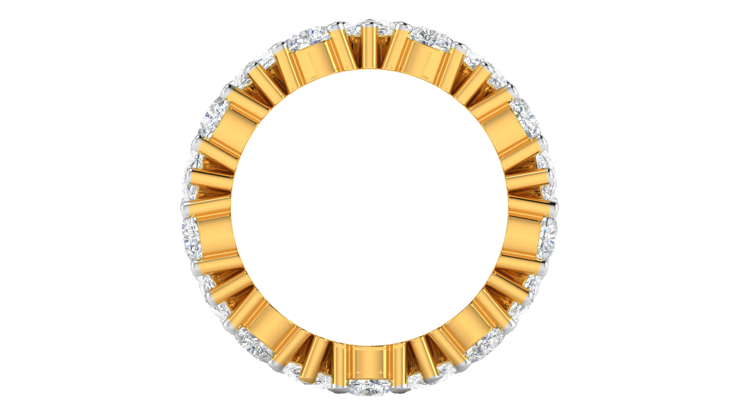 5.40 Ctw Pear Cut Diamond Eternity Band Set In 14K Yellow Gold